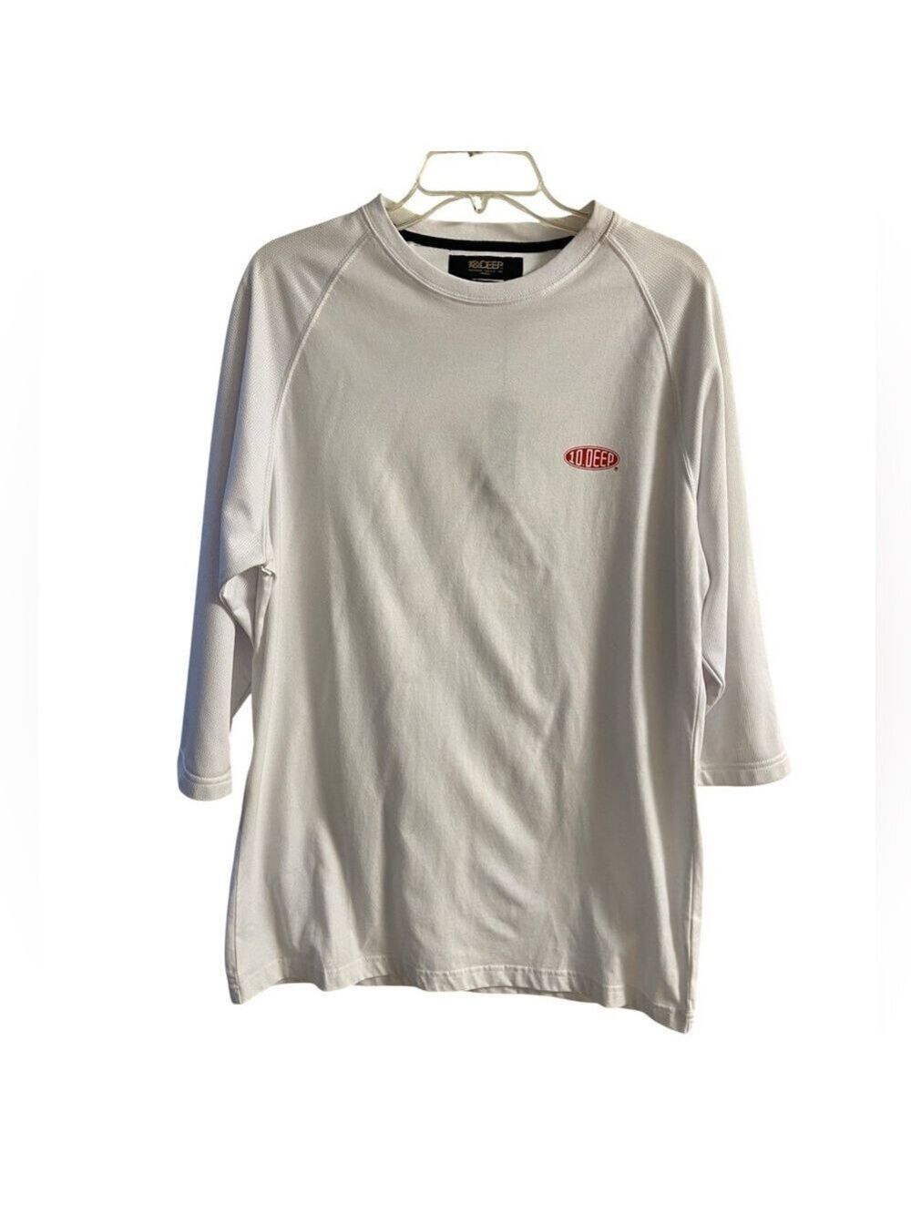 10Deep Raglan sleeve baseball tee white men XL NWT